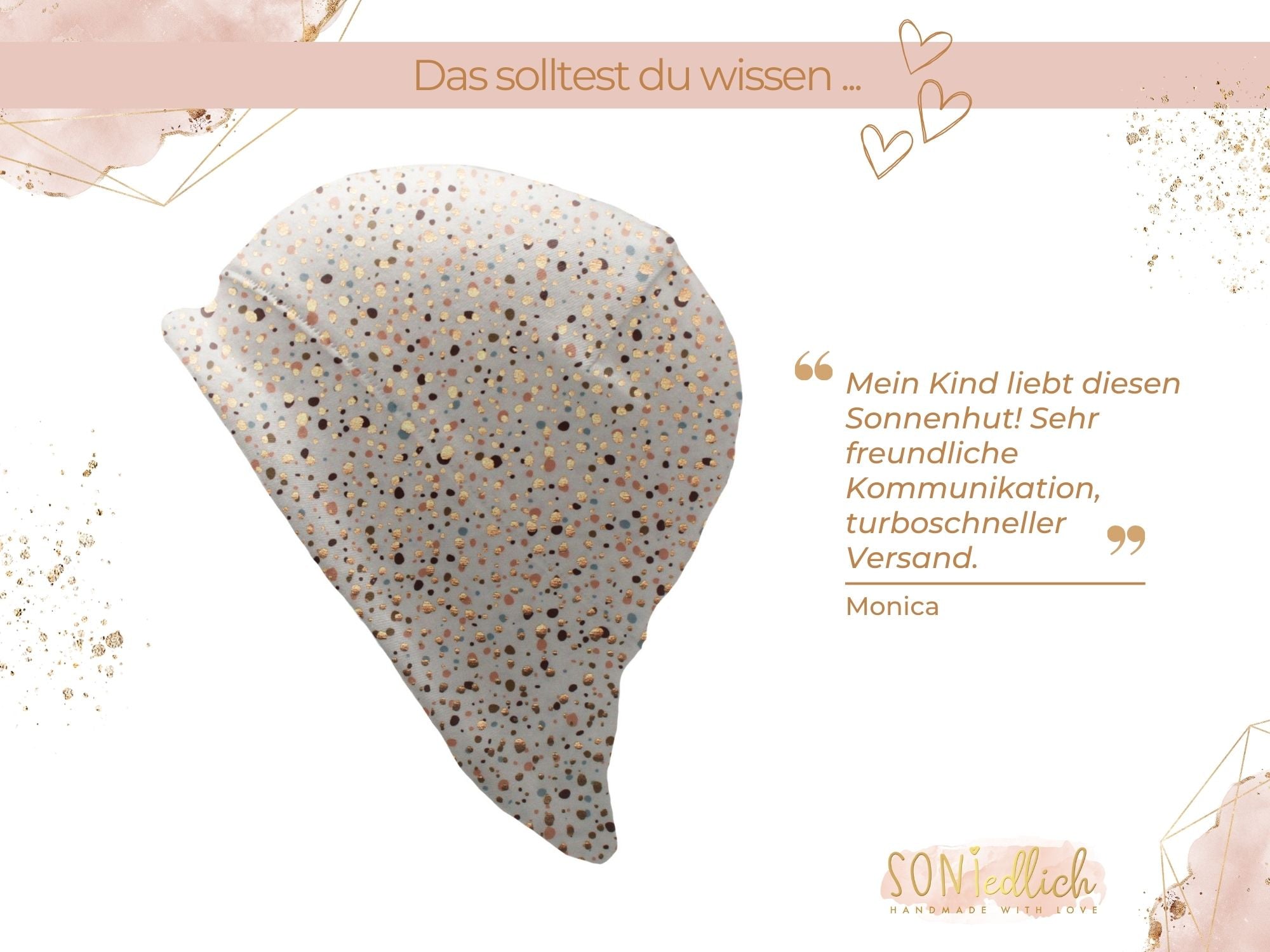 Sonnenhut für Babys und Kinder „Sprenkel, gold“ Bewertung