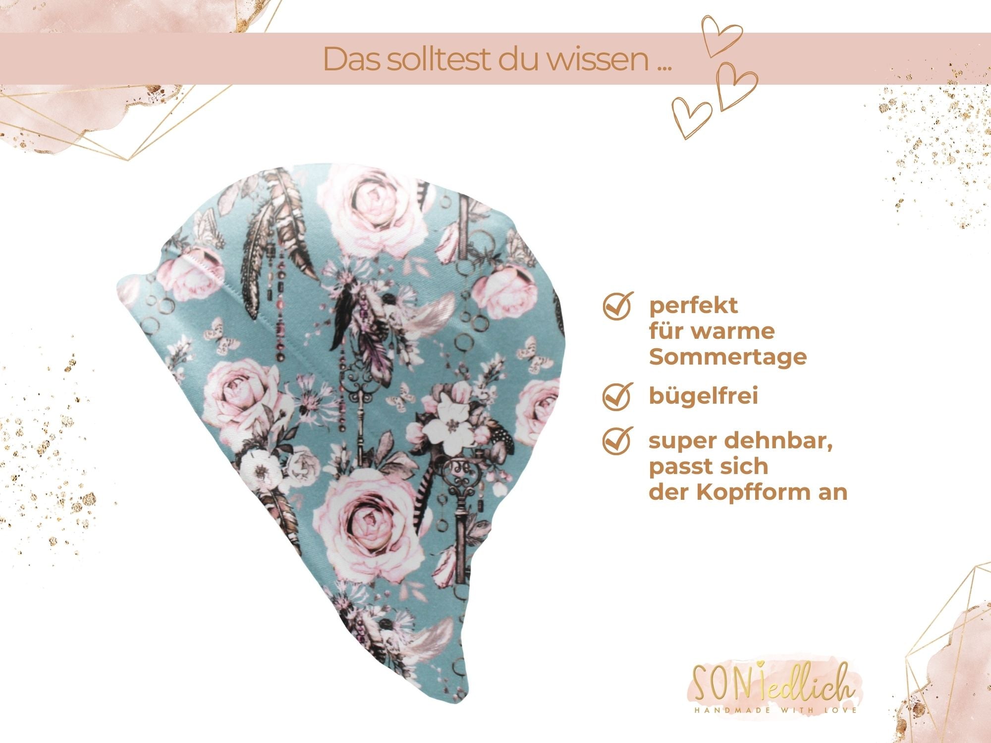 Sonnenhut für Babys und Kinder „sweet keys“ Beschreibung