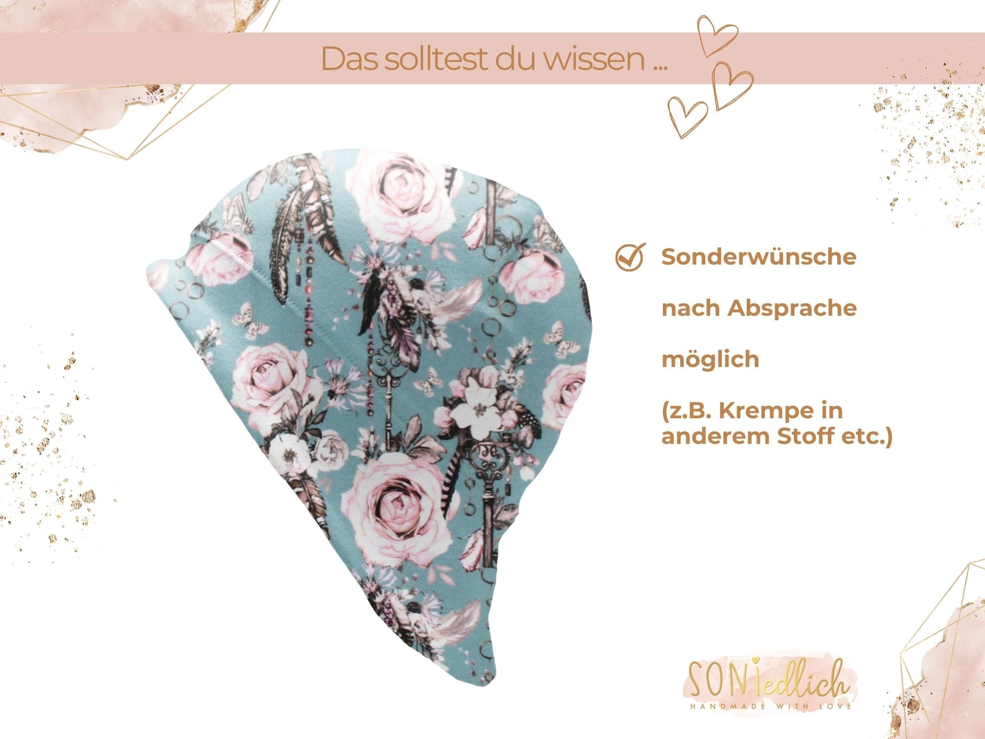 Sonnenhut für Babys und Kinder „sweet keys“ Sonderwünsche