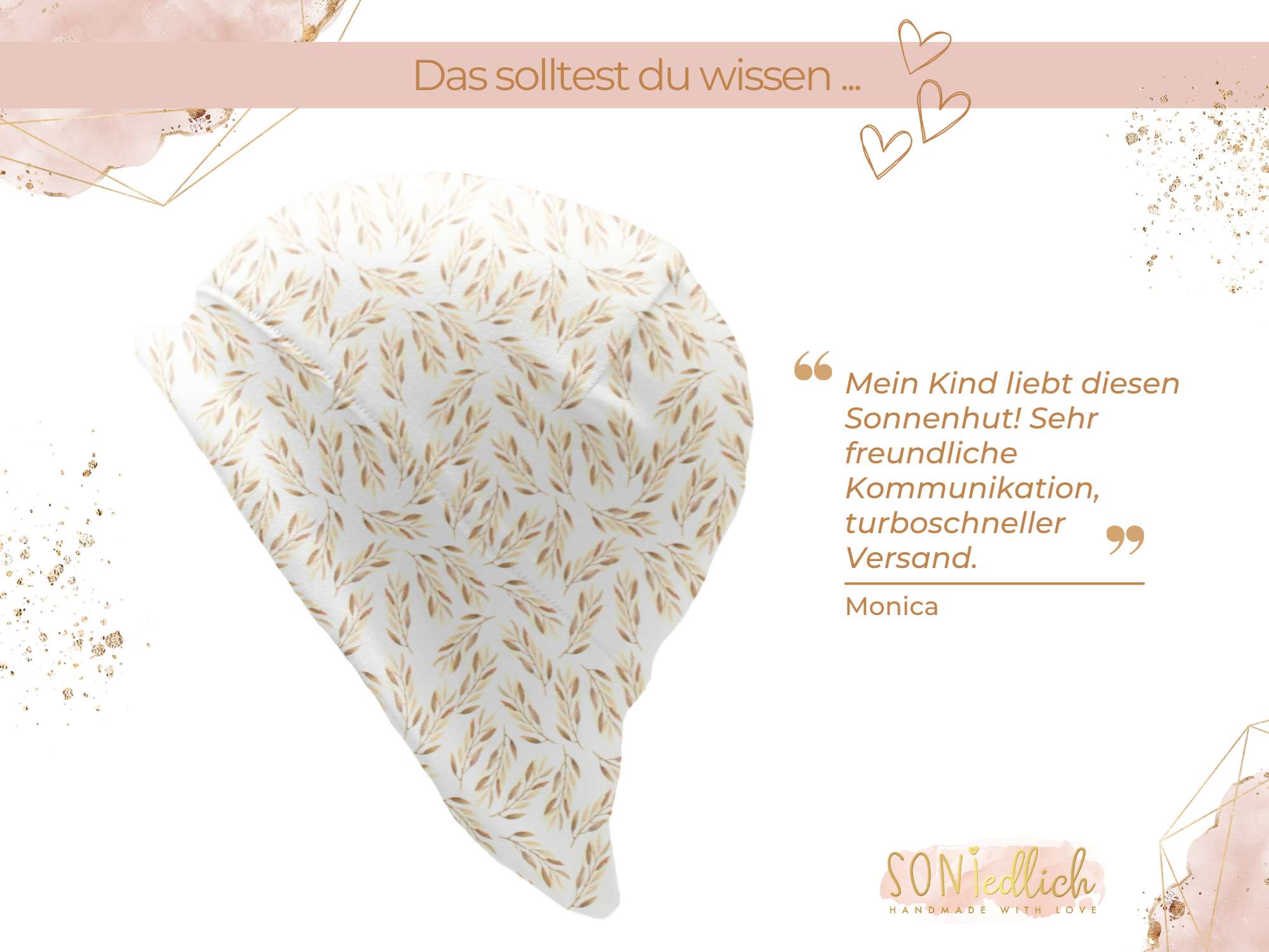 Sonnenhut für Babys und Kinder „Weizenzweige“ Bewertung