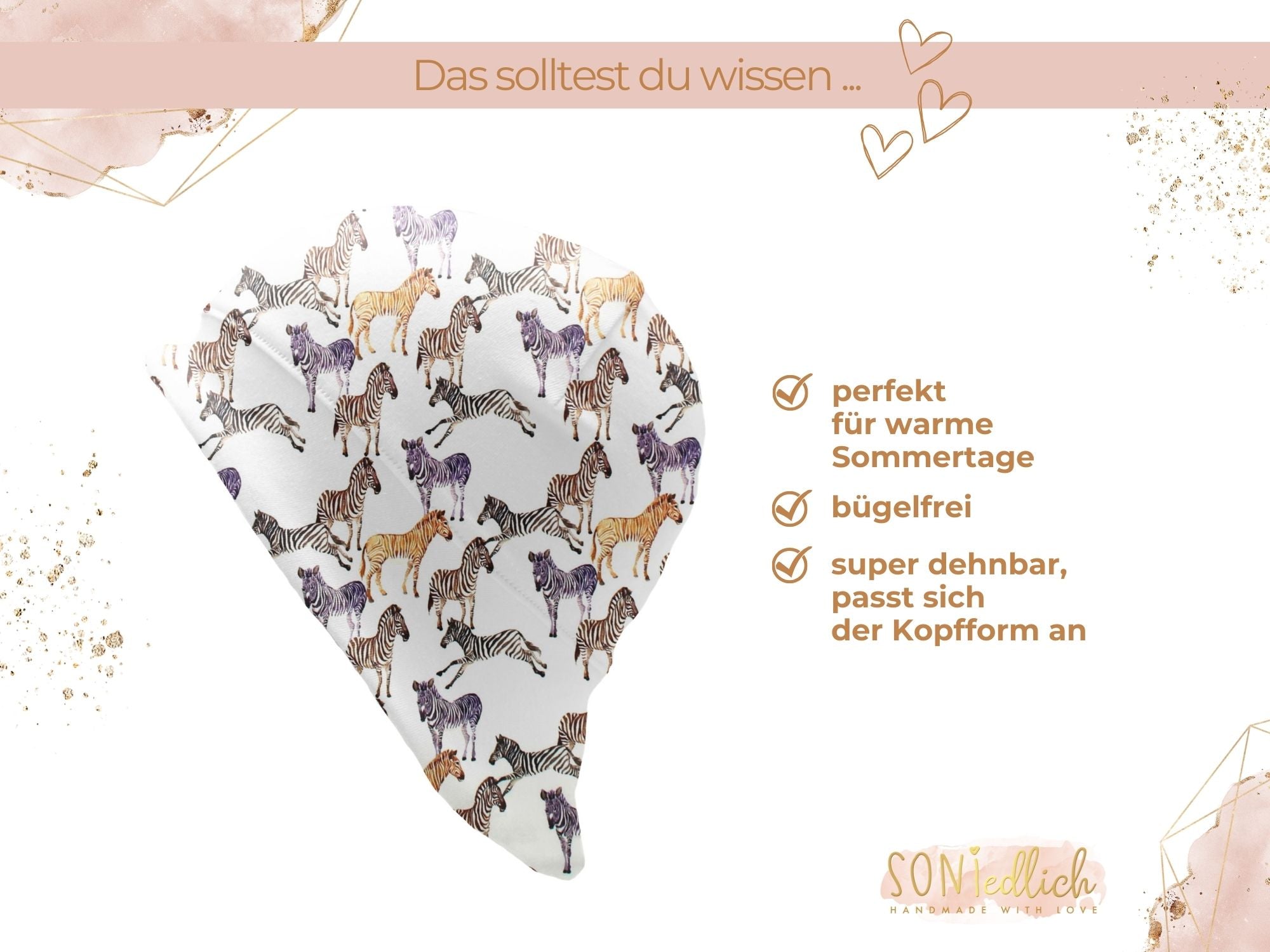 Sonnenhut für Babys und Kinder „Zebra“ Beschreibung