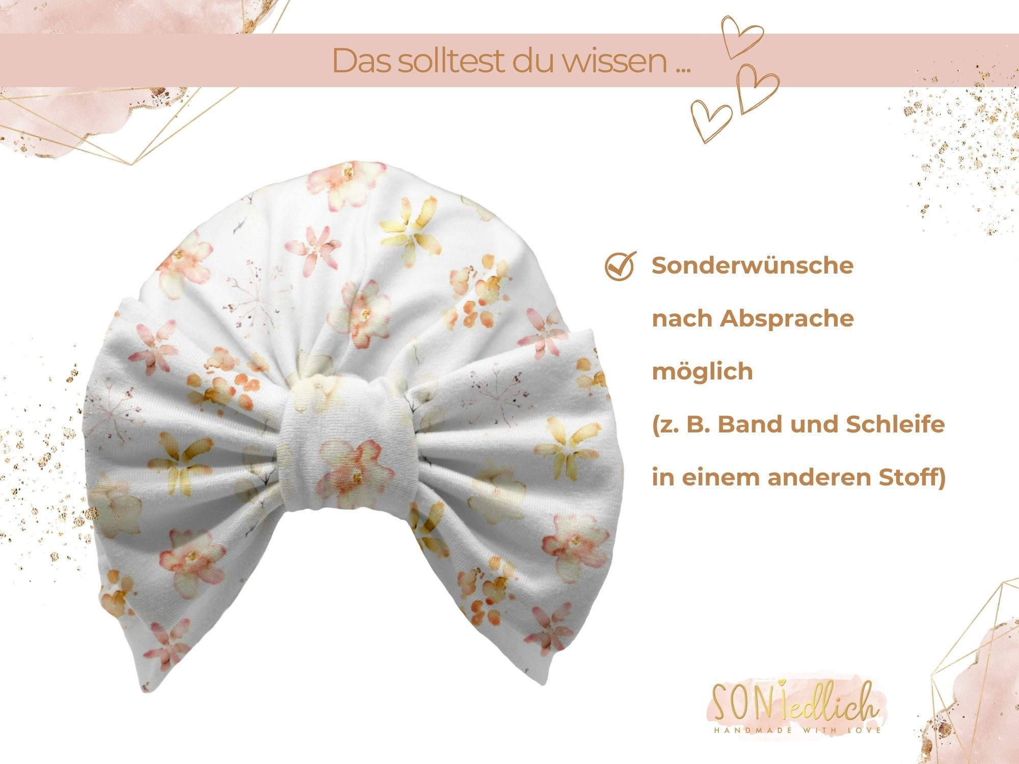 Turbanmütze "Aquarell Flowers" Sonderwünsche