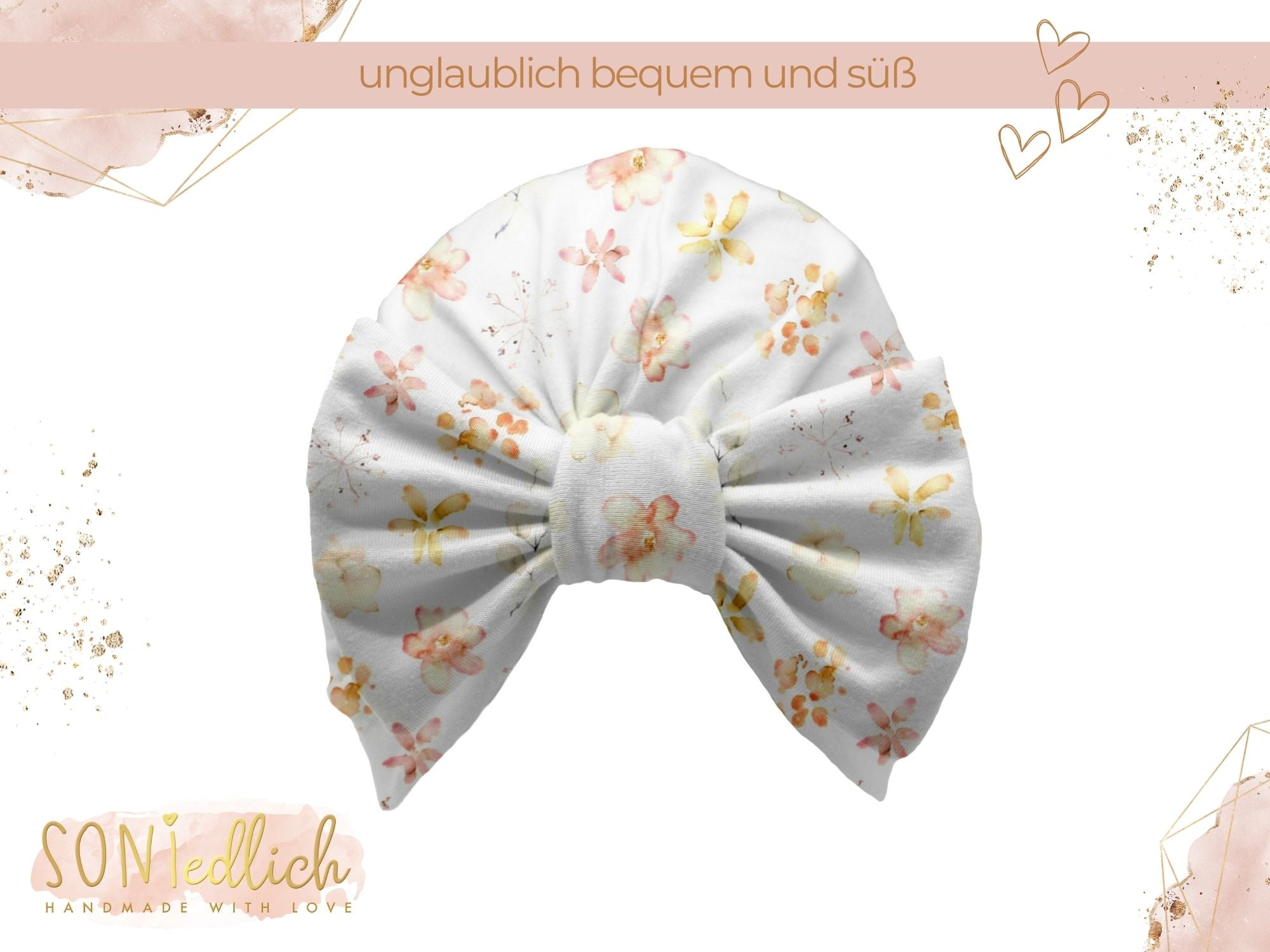 Turbanmütze "Aquarell Flowers" Ansicht