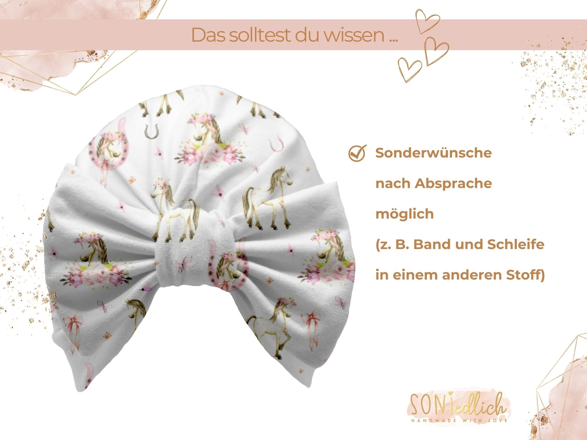 Turbanmütze „Boho Pferde“ Sonderwünsche