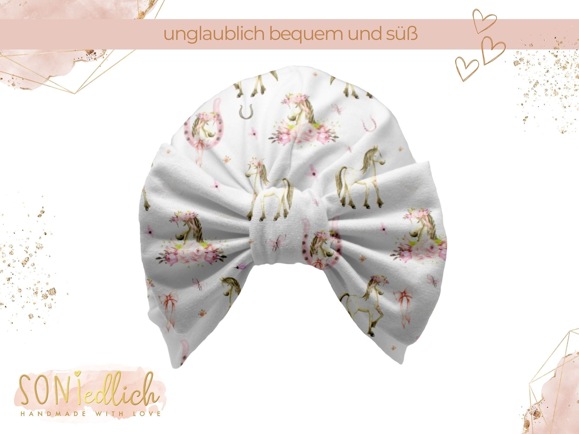 Turbanmütze „Boho Pferde“ Ansicht