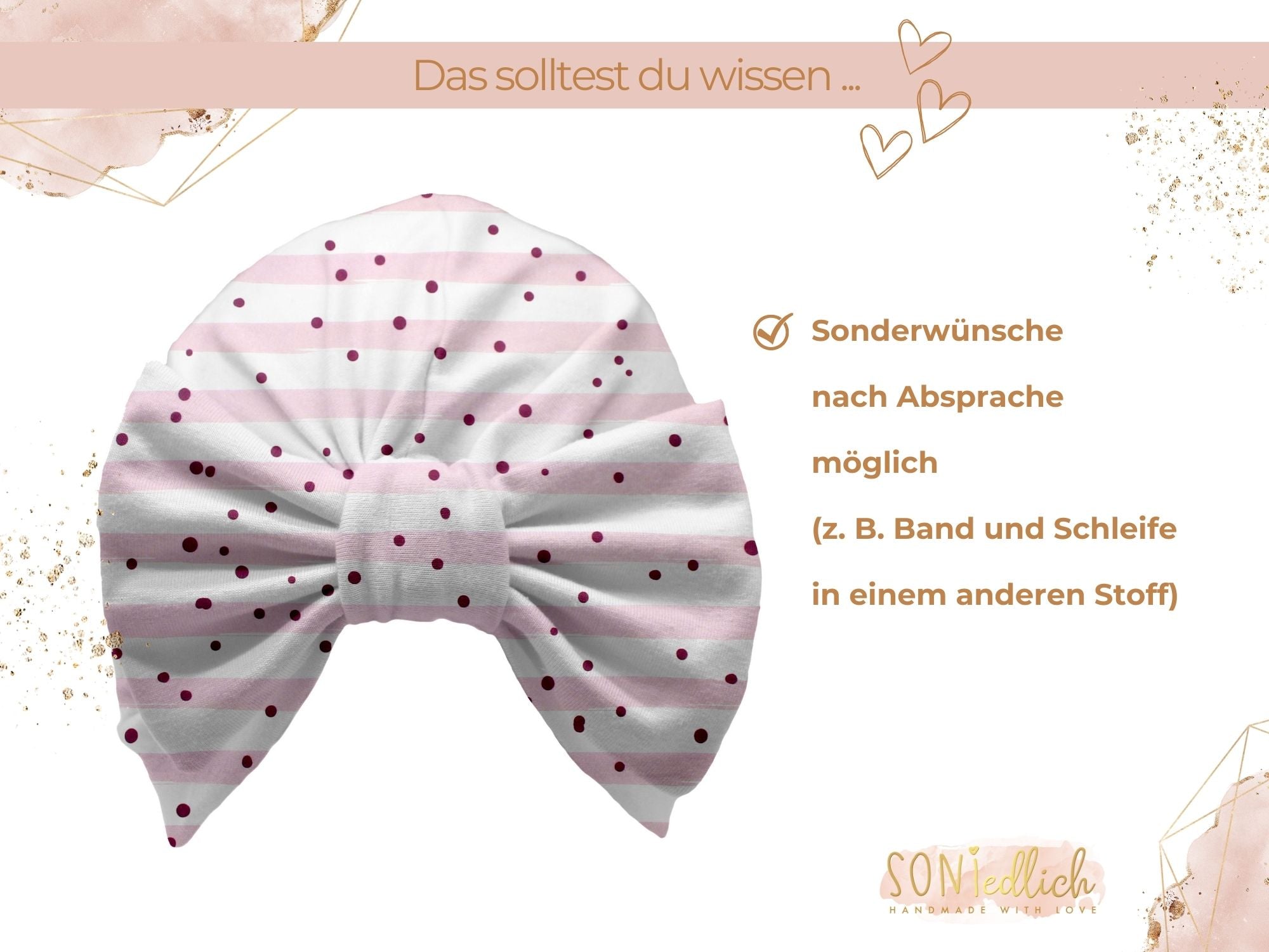 Turbanmütze „dotties and stripes“ Sonderwünsche