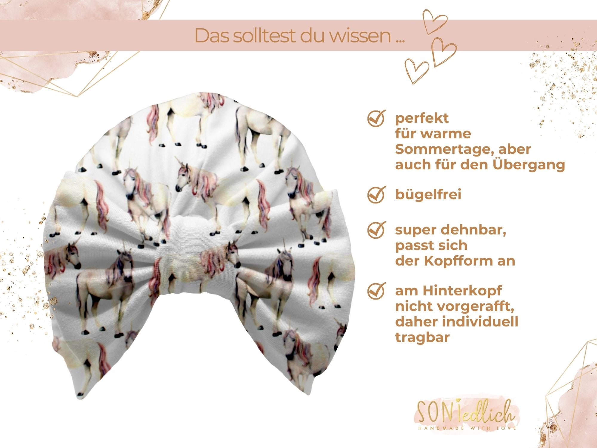 Turbanmütze „Einhorn“ Beschreibung