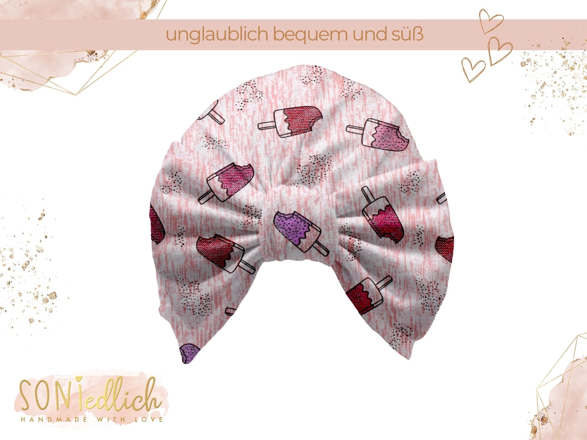 Turbanmütze „Eis am Stiel glitzer“ Ansicht