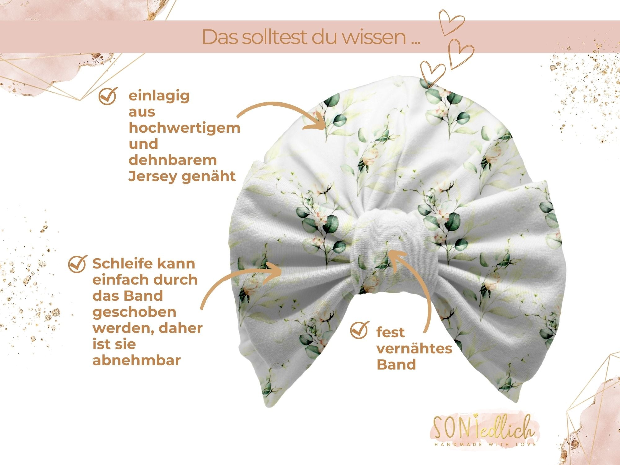 Turbanmütze „Eukalyptus“ Details