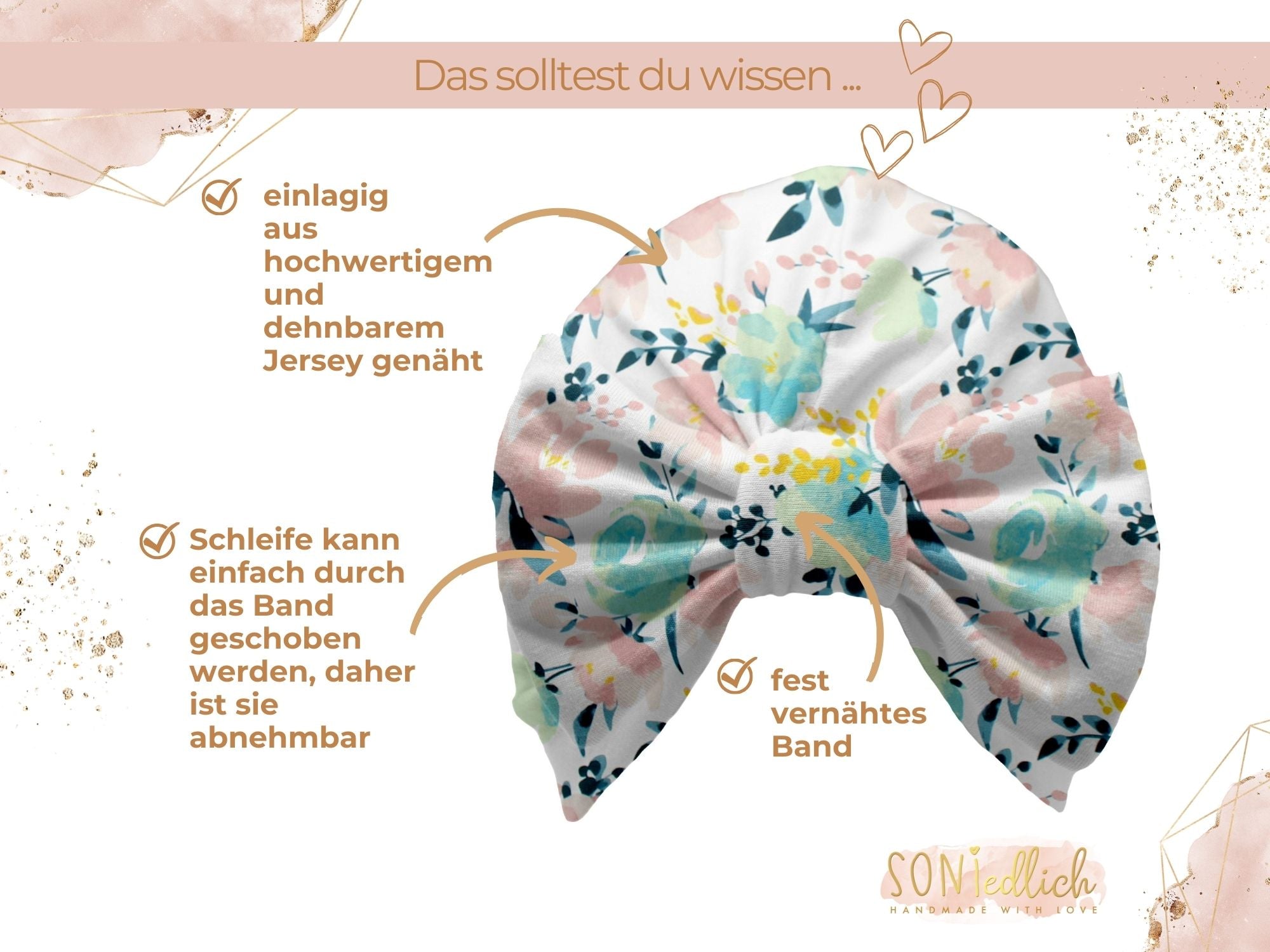 Turbanmütze „flowergarden“ Details