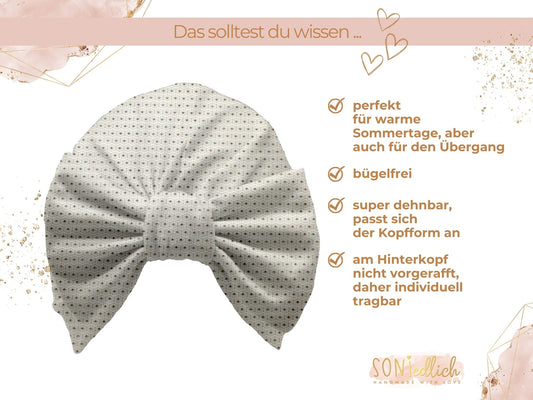 Turbanmütze „golden geometrics“ Beschreibung