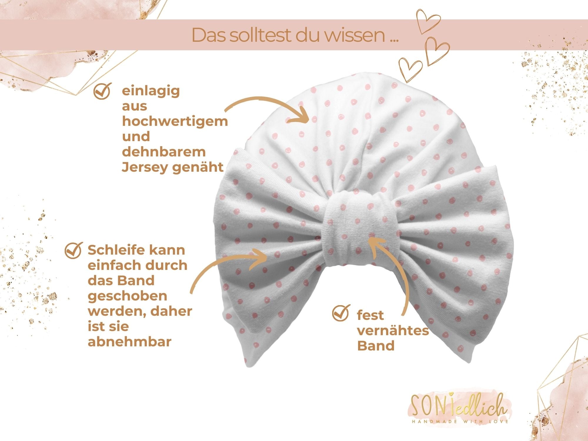 Turbanmütze „Kritzelpunkte“ Details