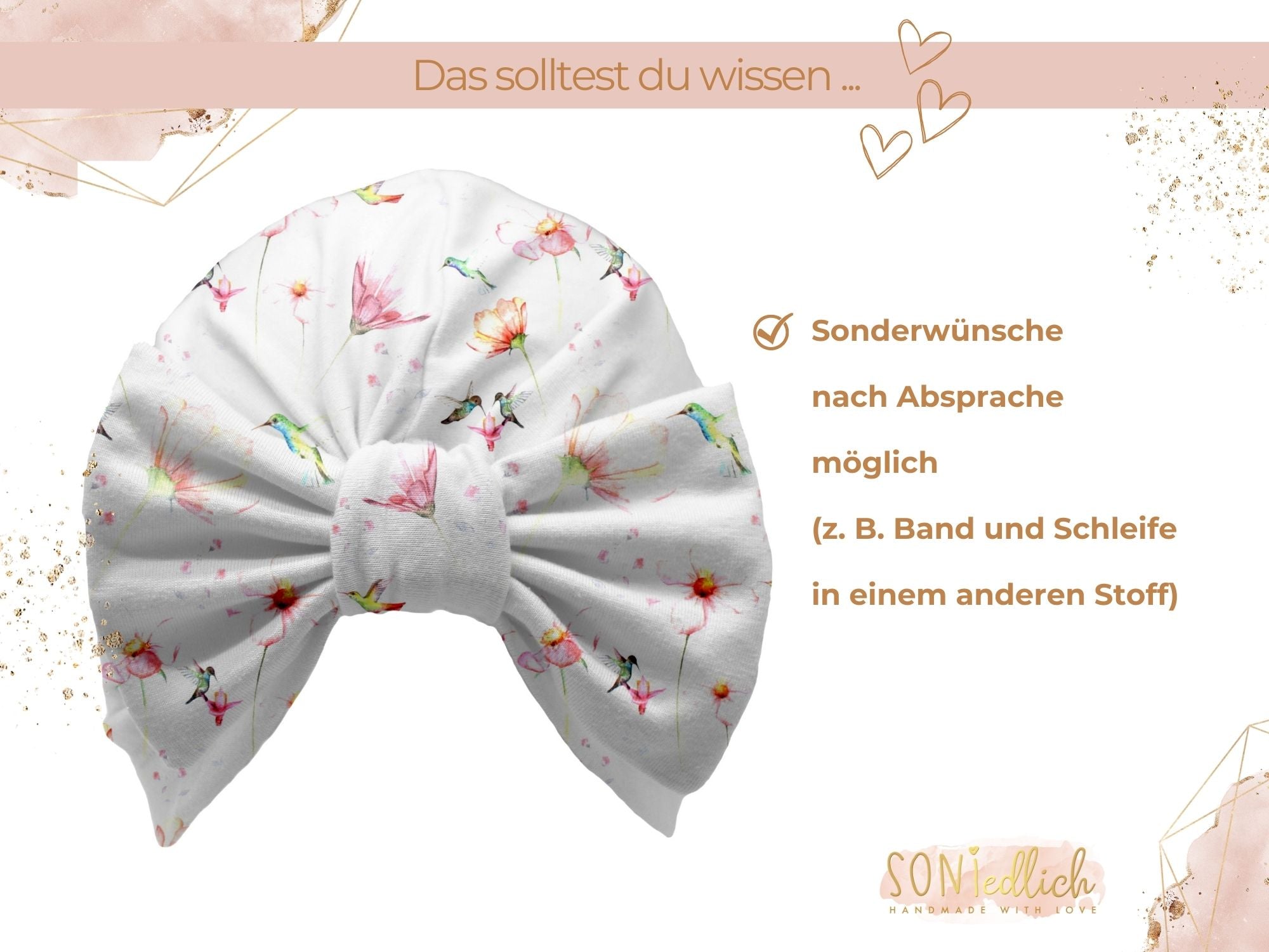Turbanmütze „little Kolibri“ Sonderwünsche