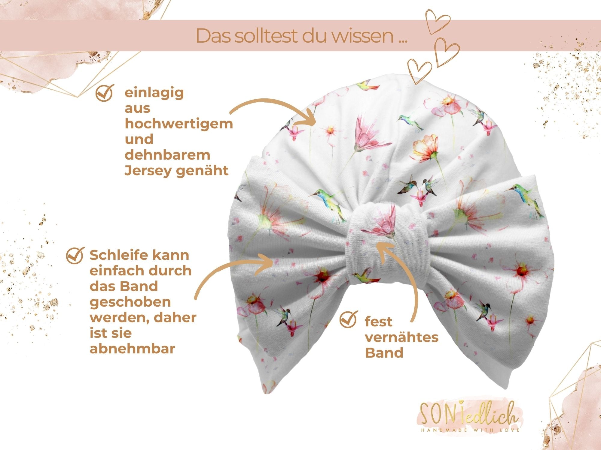 Turbanmütze „little Kolibri“ Details