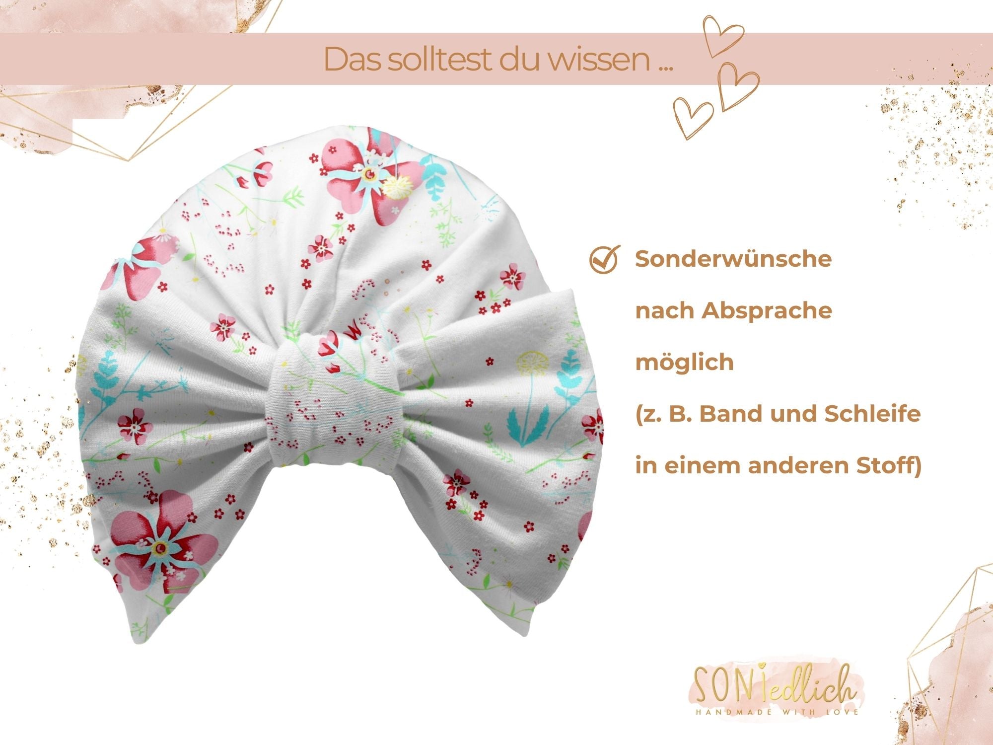 Turbanmütze „lovely flowers“ Sonderwünsche