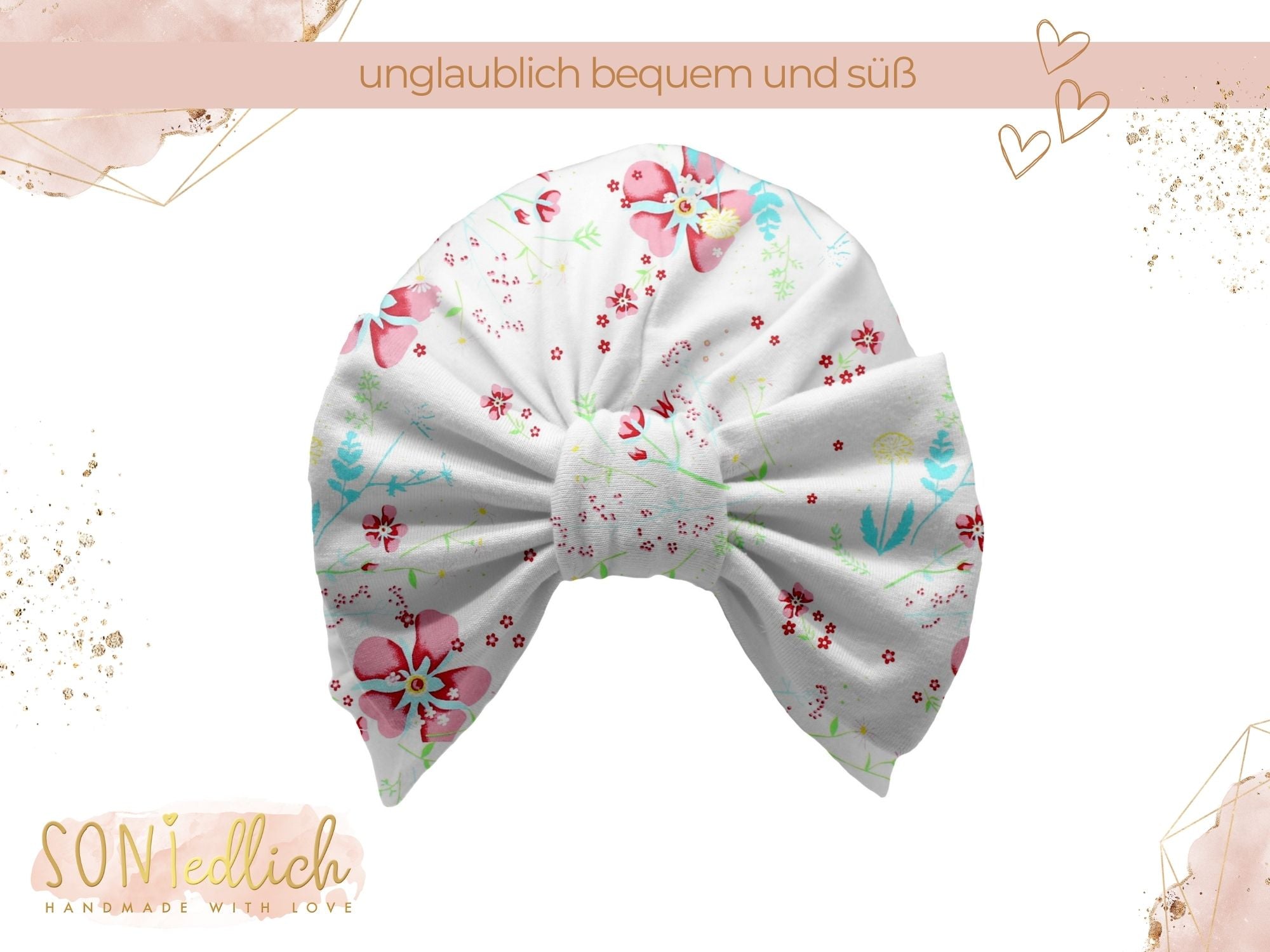 Turbanmütze „lovely flowers“ Ansicht