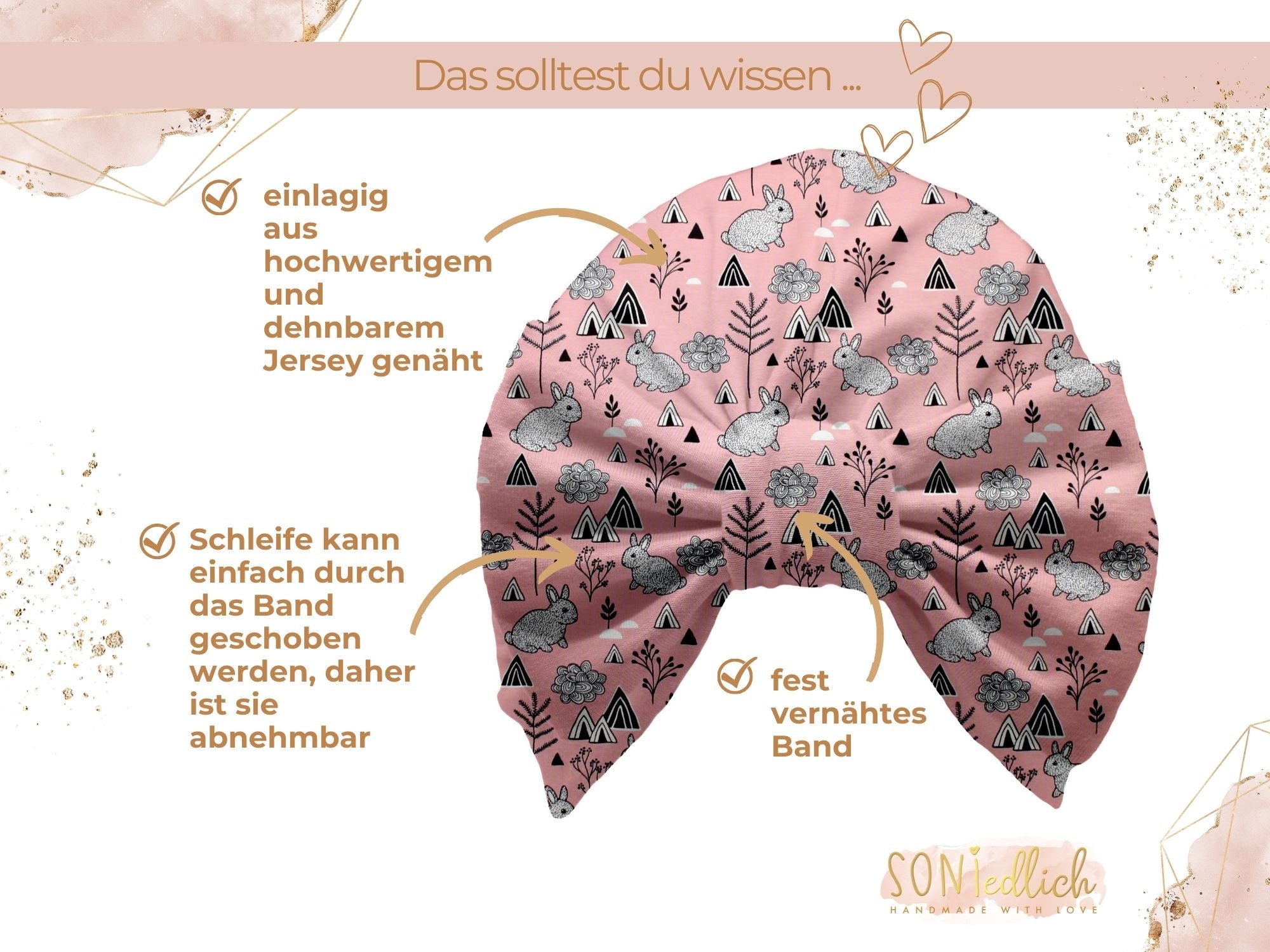 Turbanmütze „mountain bunny“ Details