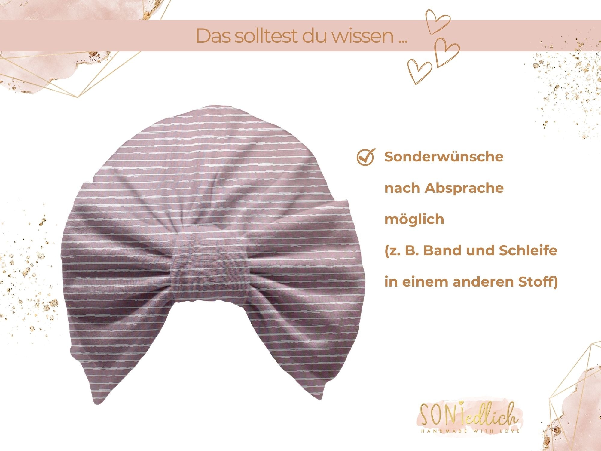 Turbanmütze „painted lines, rosa“ Sonderwünsche