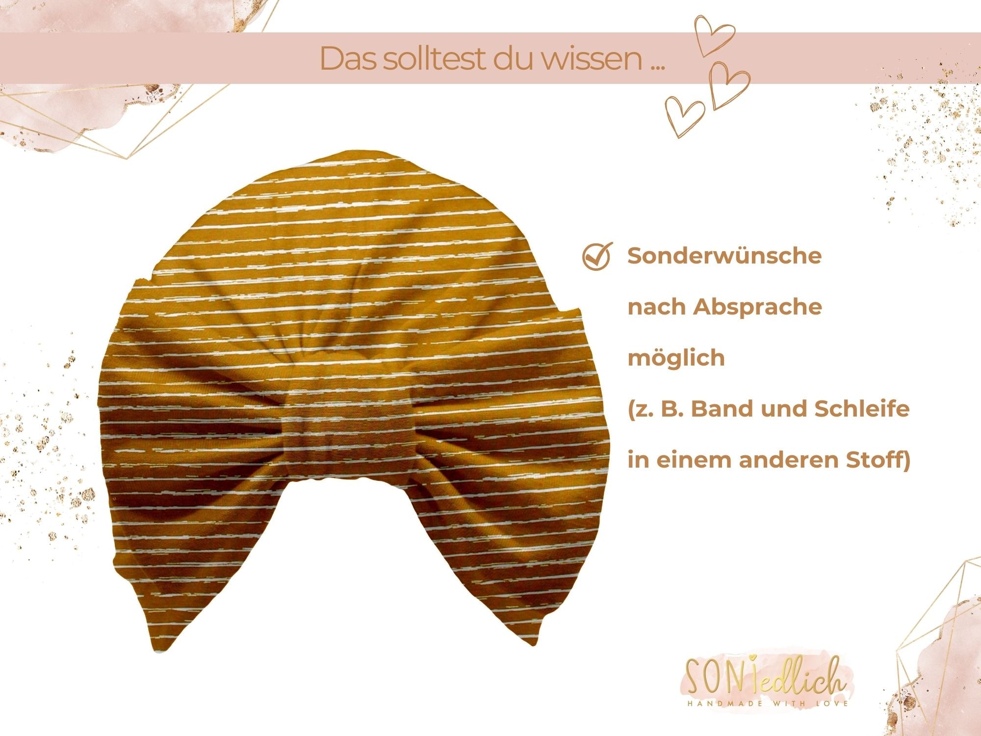 Turbanmütze „painted lines, senf“ Sonderwünsche