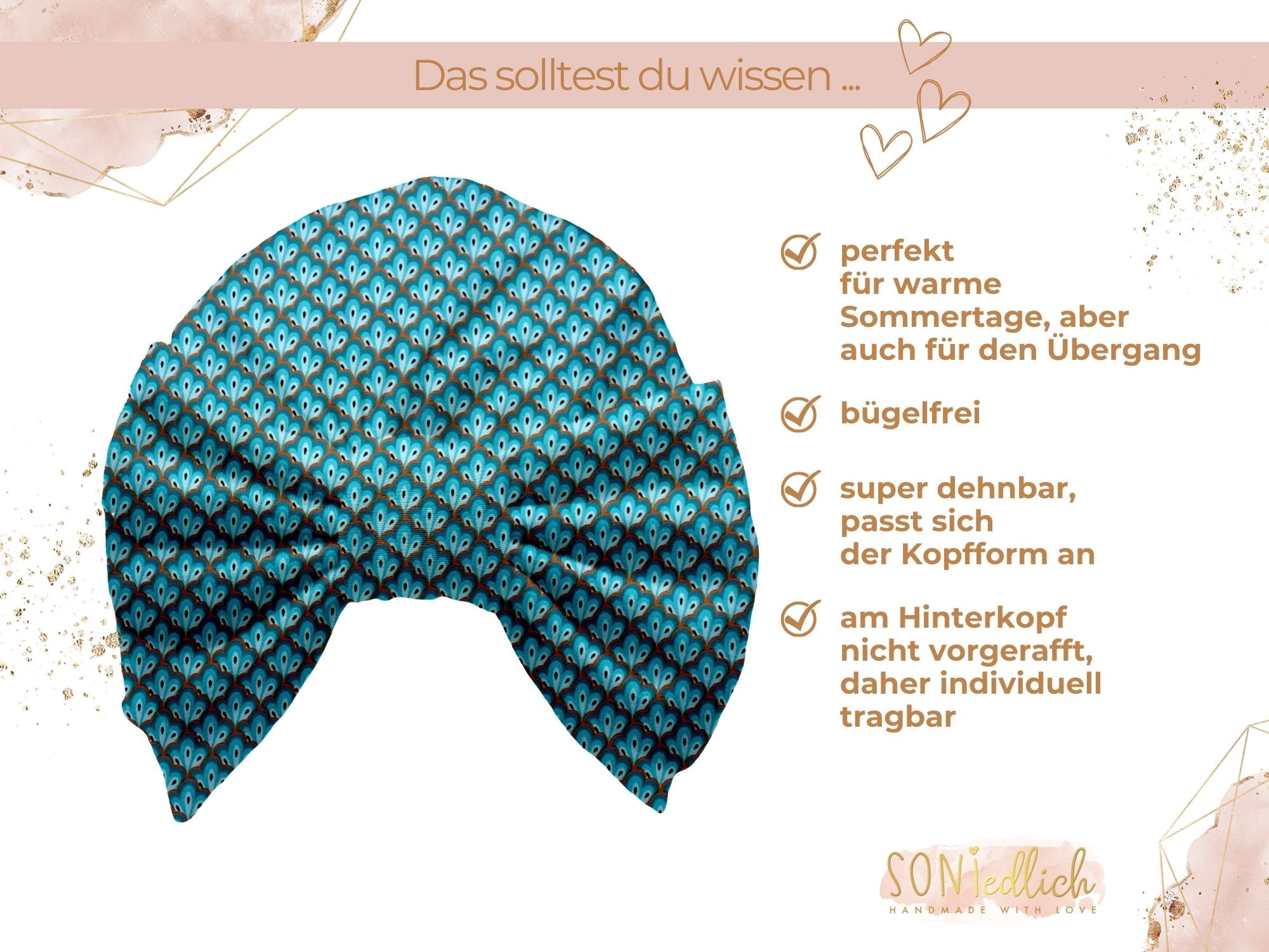 Turbanmütze „Pfauenauge“ Beschreibung