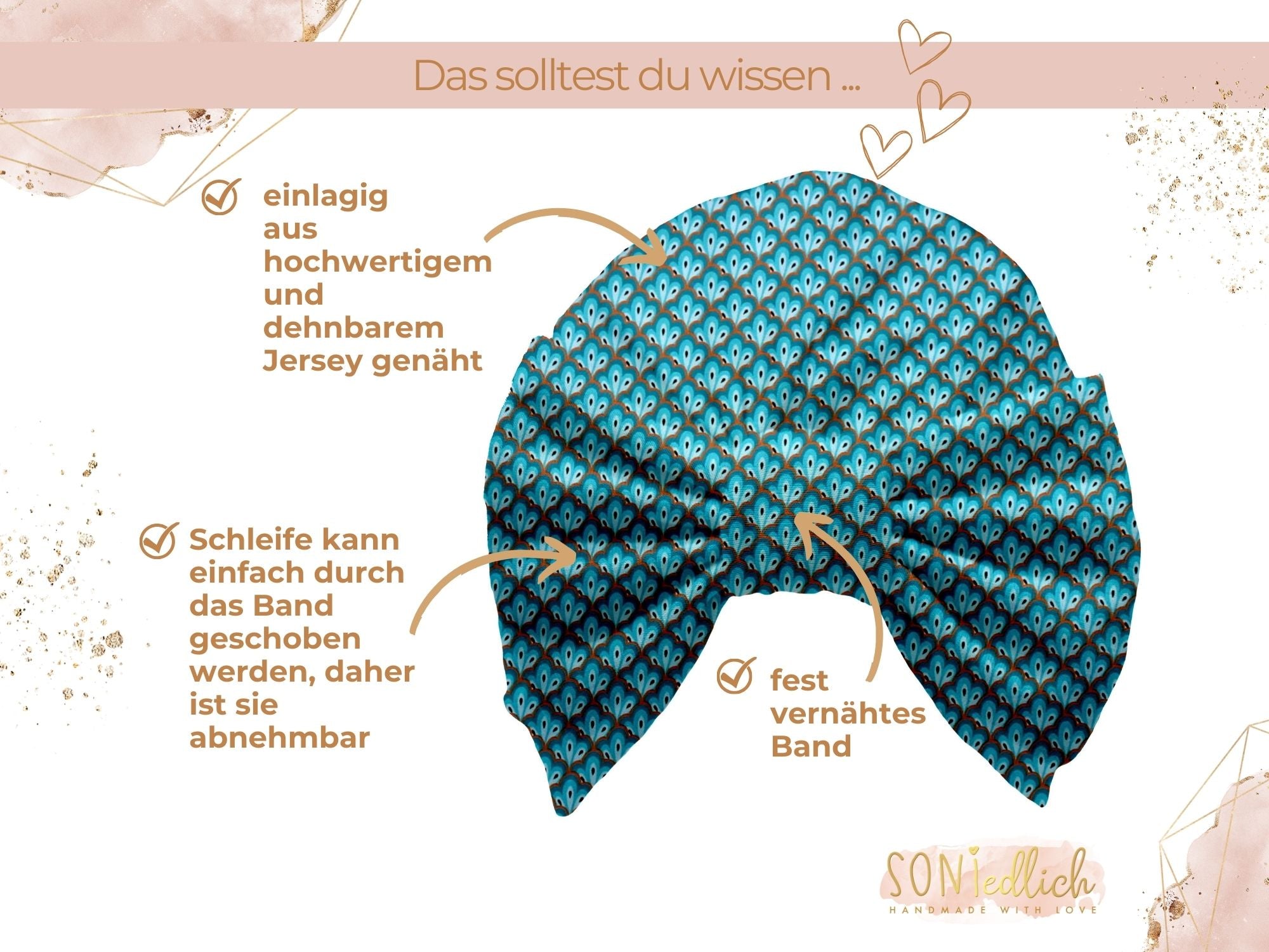 Turbanmütze „Pfauenauge“ Details