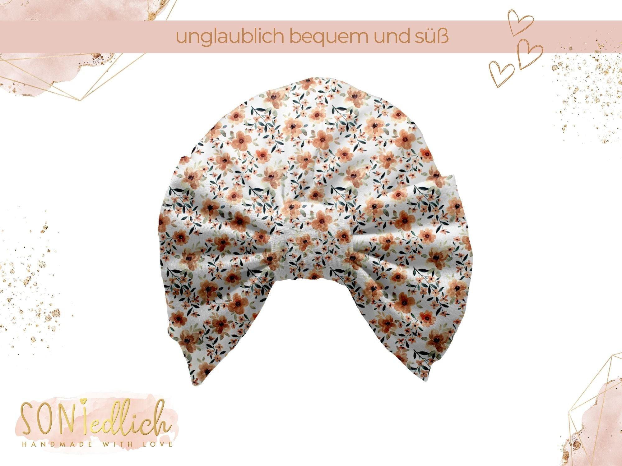 Turbanmütze „Quittenblüte“ Ansicht