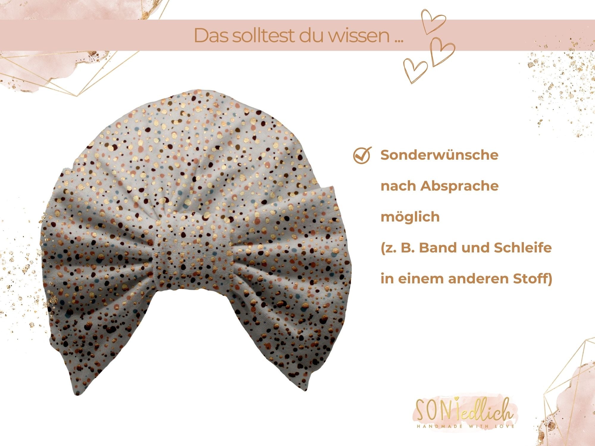 Turbanmütze „Sprenkel, gold“ Sonderwünsche