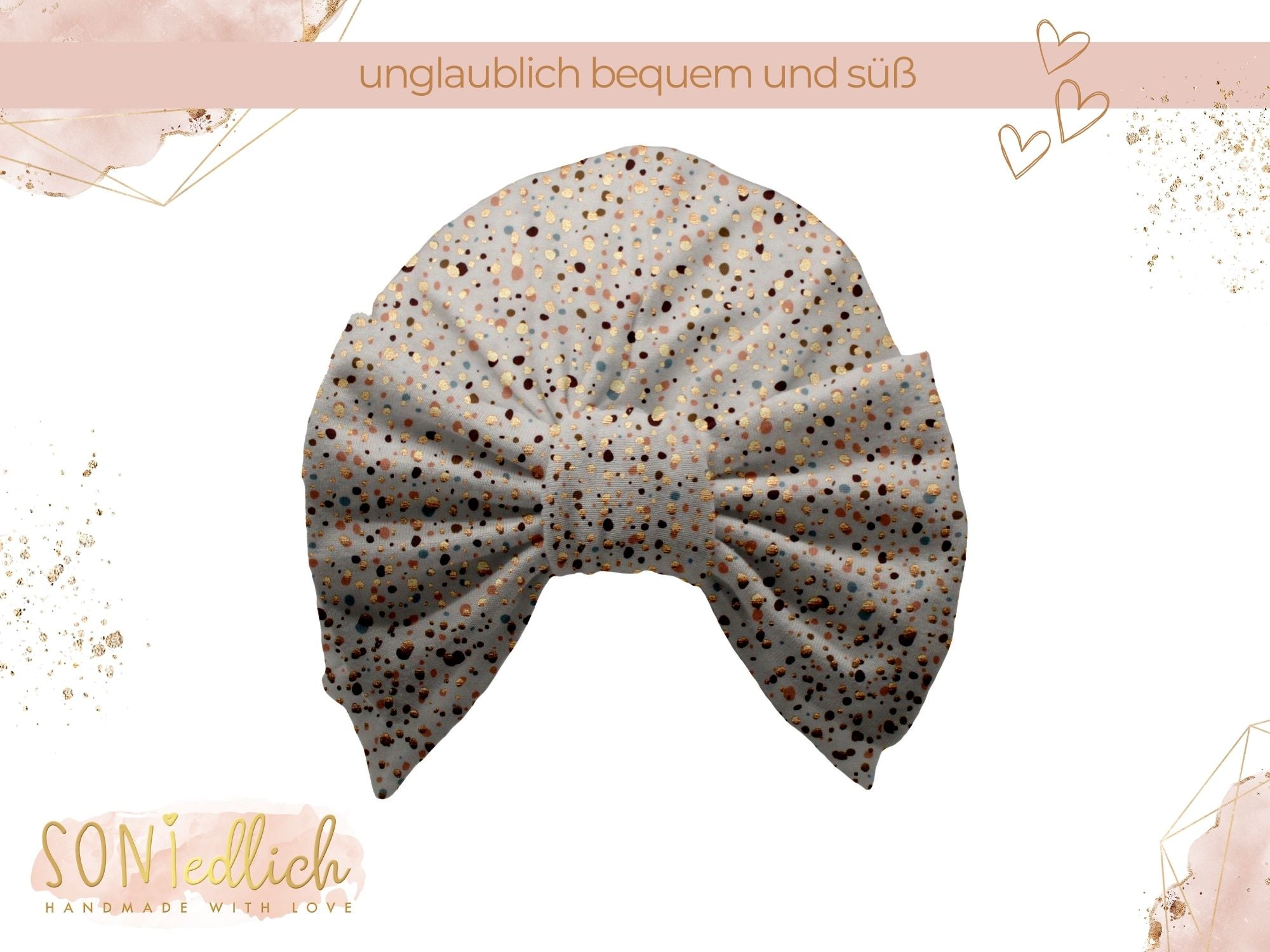 Turbanmütze „Sprenkel, gold“ Ansicht