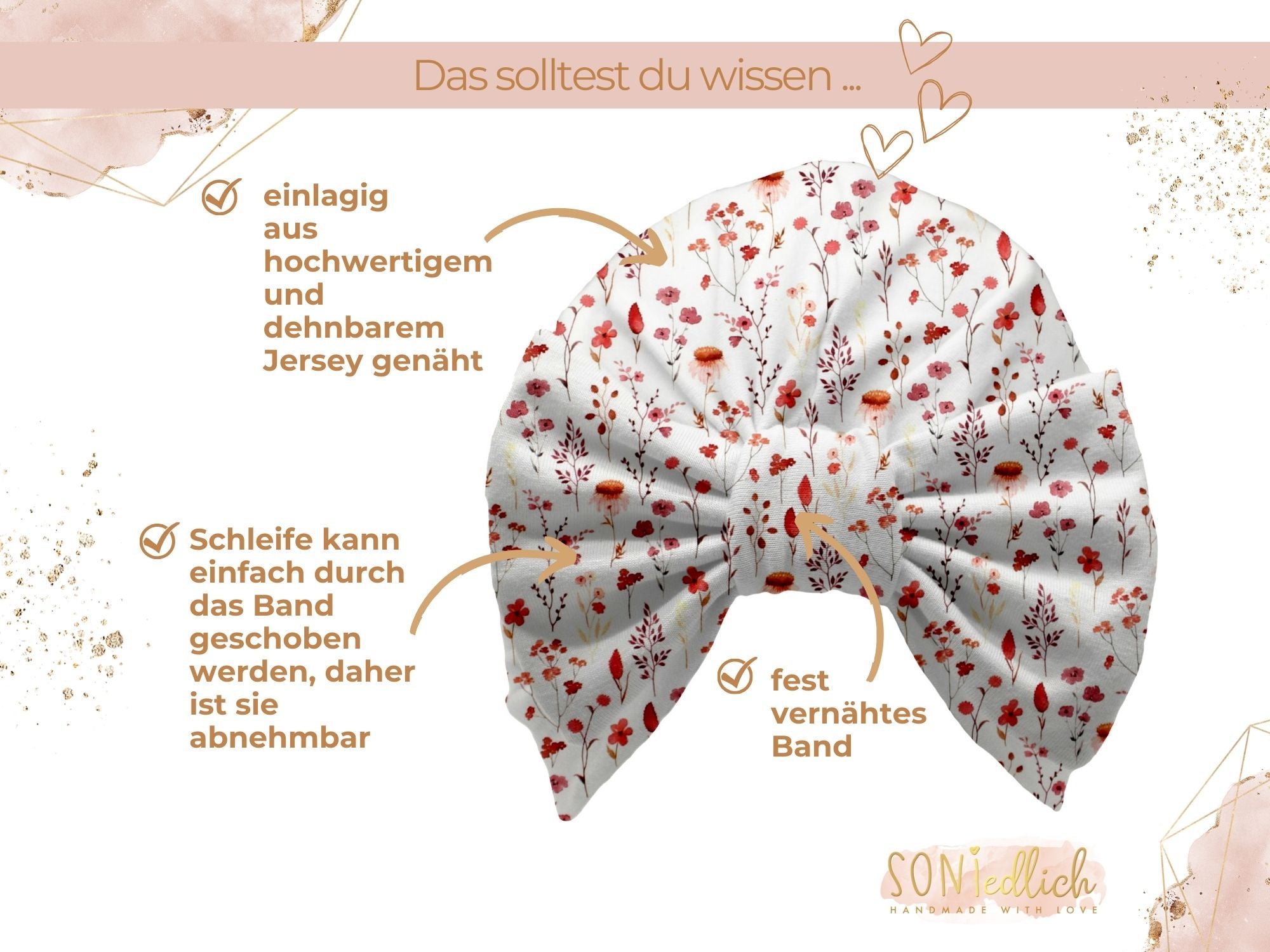 Turbanmütze „sunset flowers“ Details