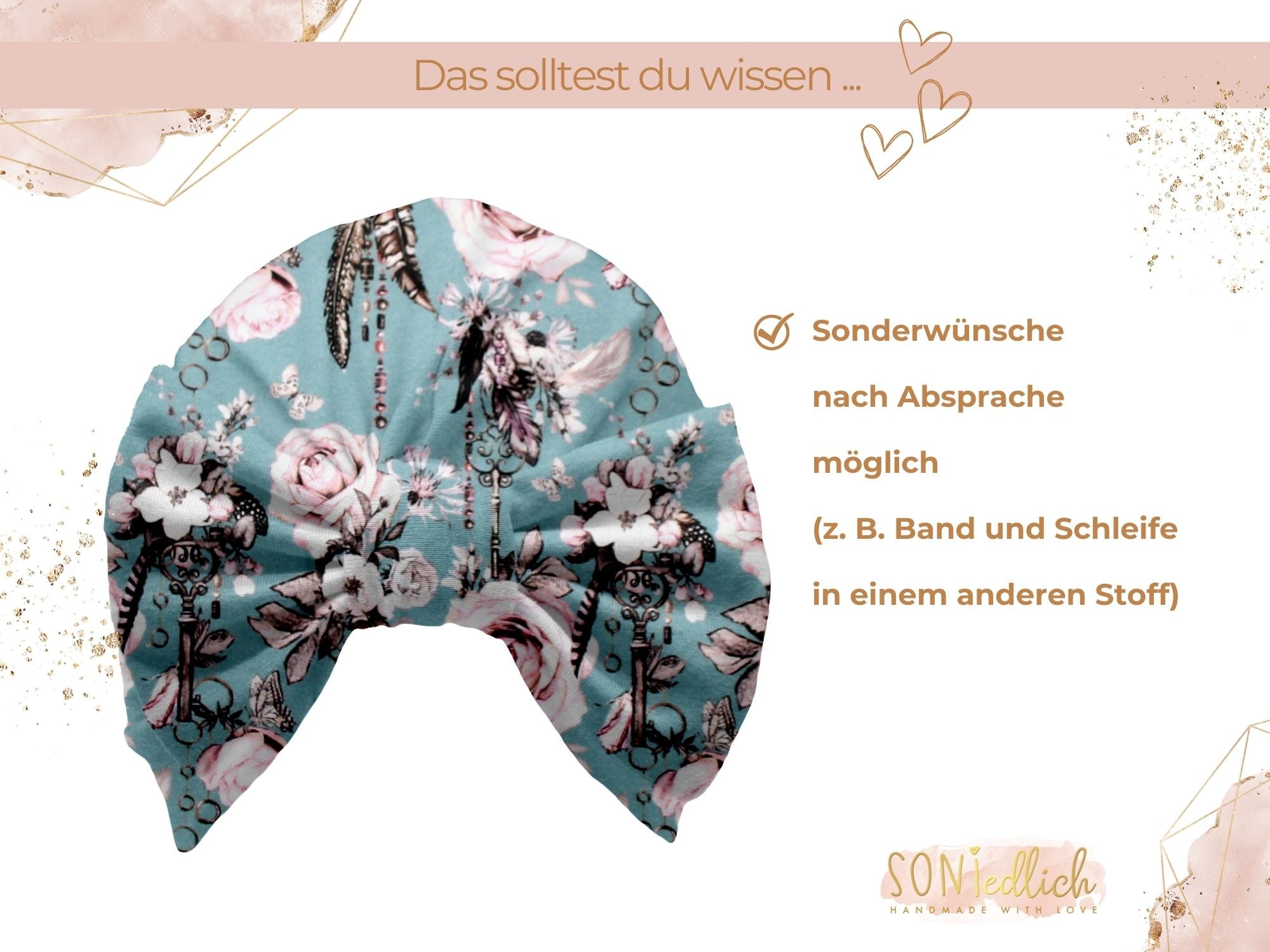 Turbanmütze „sweet keys“ Sonderwünsche