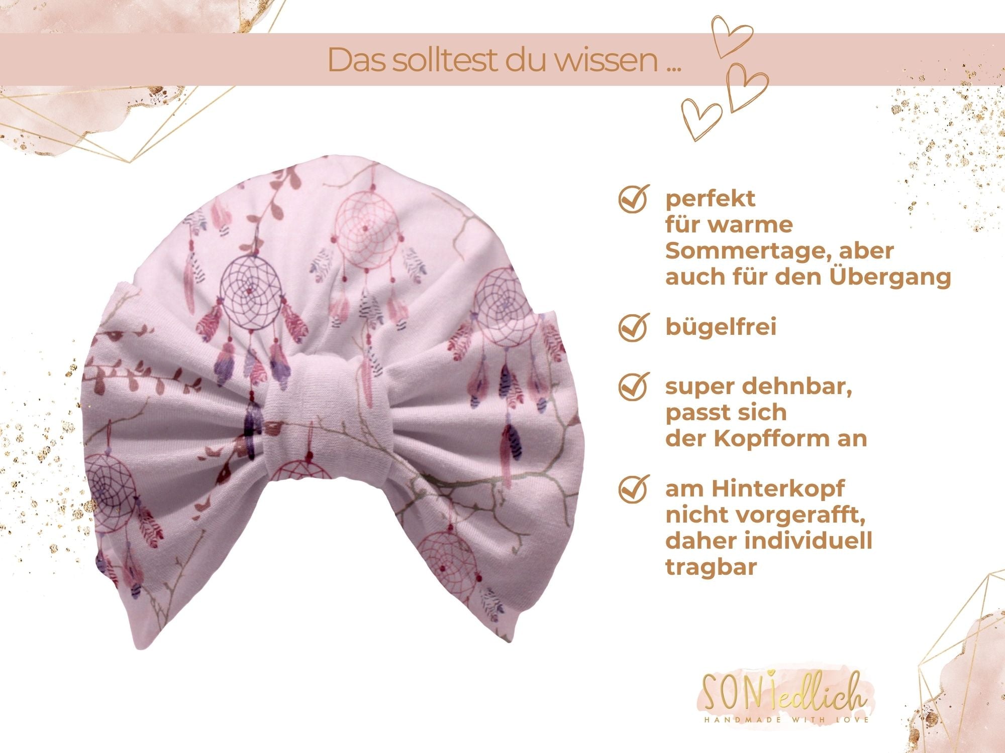 Turbanmütze „Traumfänger“ Beschreibung