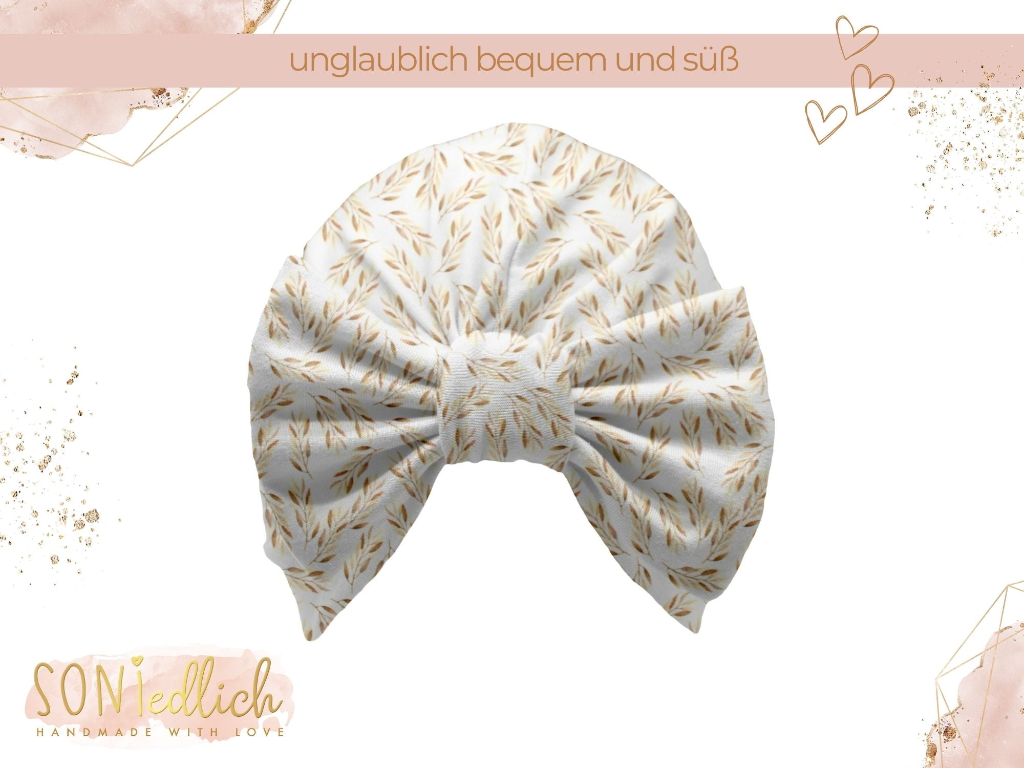 Turbanmütze „Weizenzweige“ Ansicht