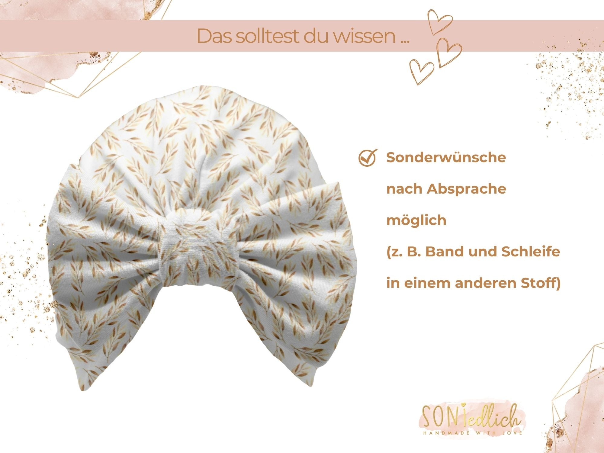 Turbanmütze „Weizenzweige“ Sonderwünsche