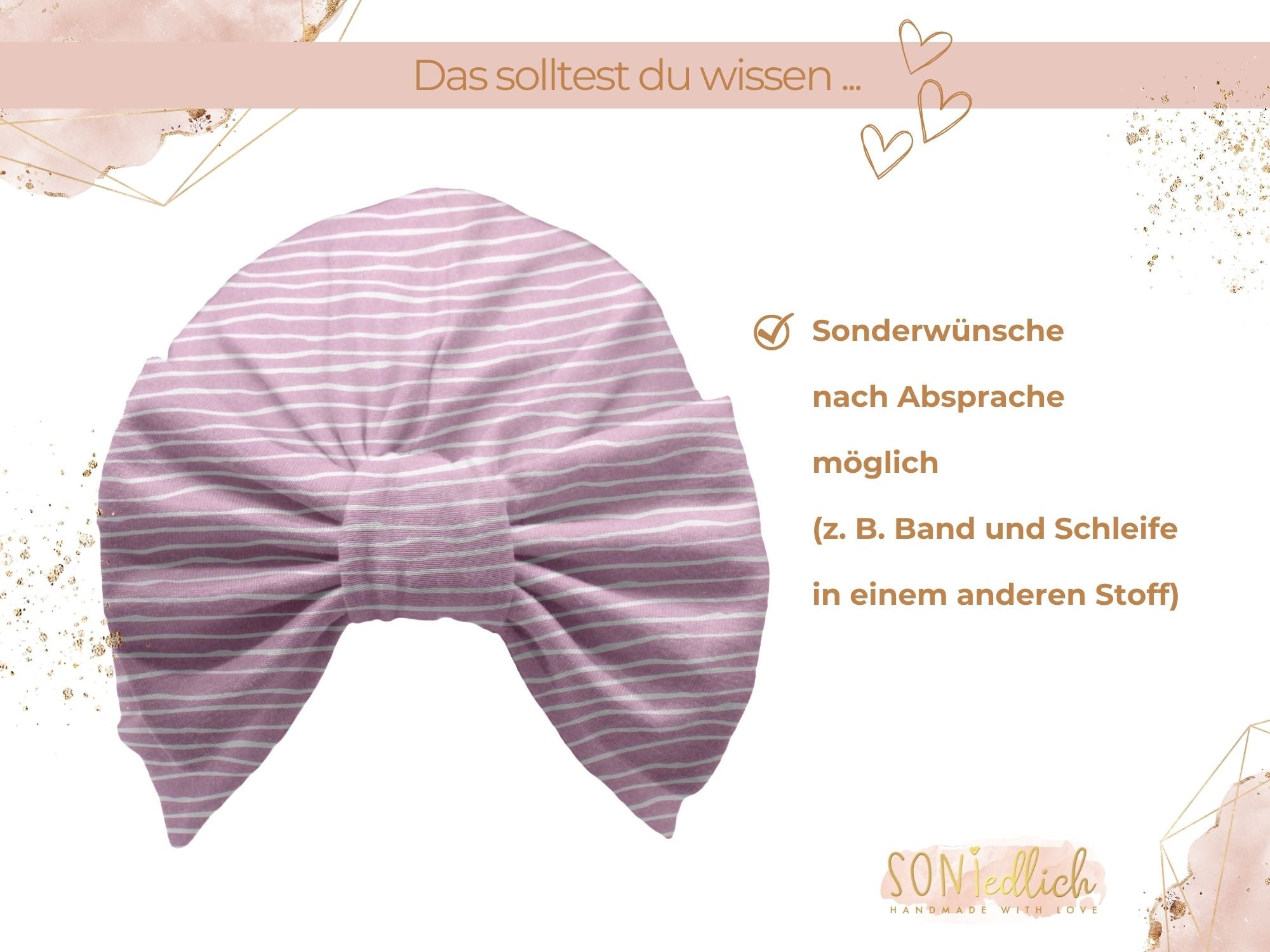 Turbanmütze „Wellen, rosa“ Sonderwünsche