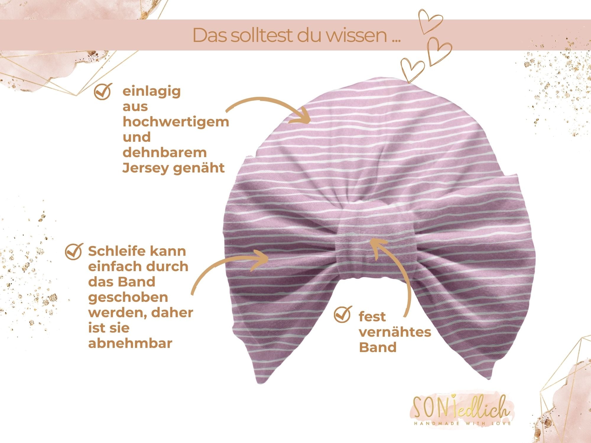 Turbanmütze „Wellen, rosa“ Details