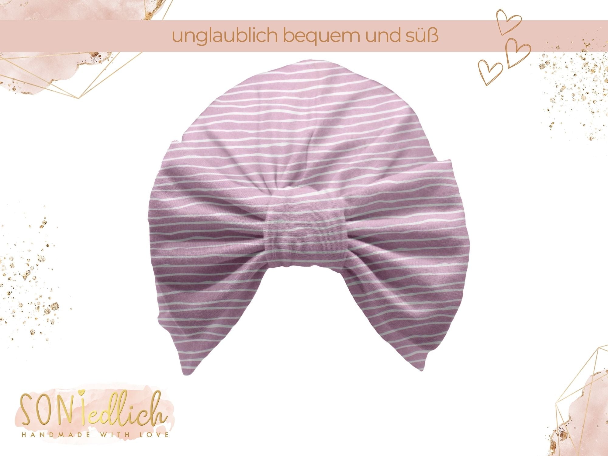 Turbanmütze „Wellen, rosa“ Ansicht