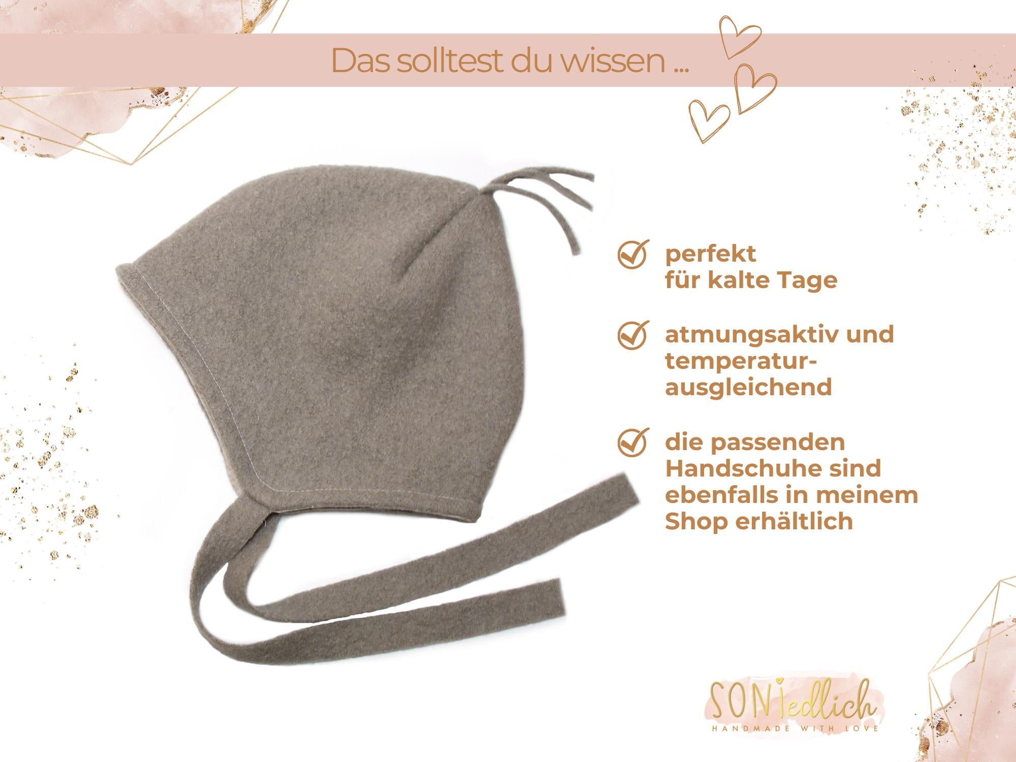 Walkmütze für Babys und Kinder, Beschreibung