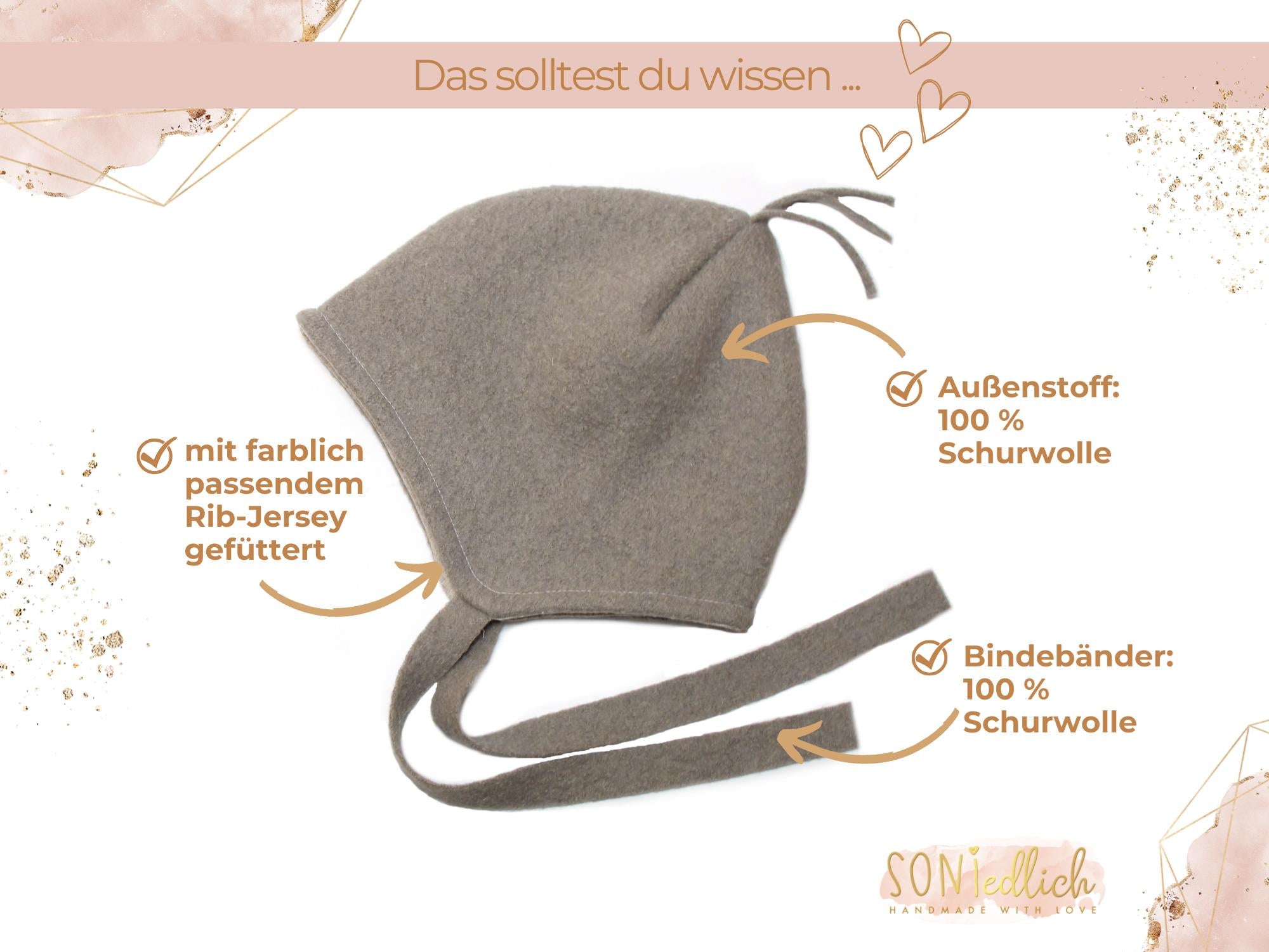 Walkmütze für Babys und Kinder, Details