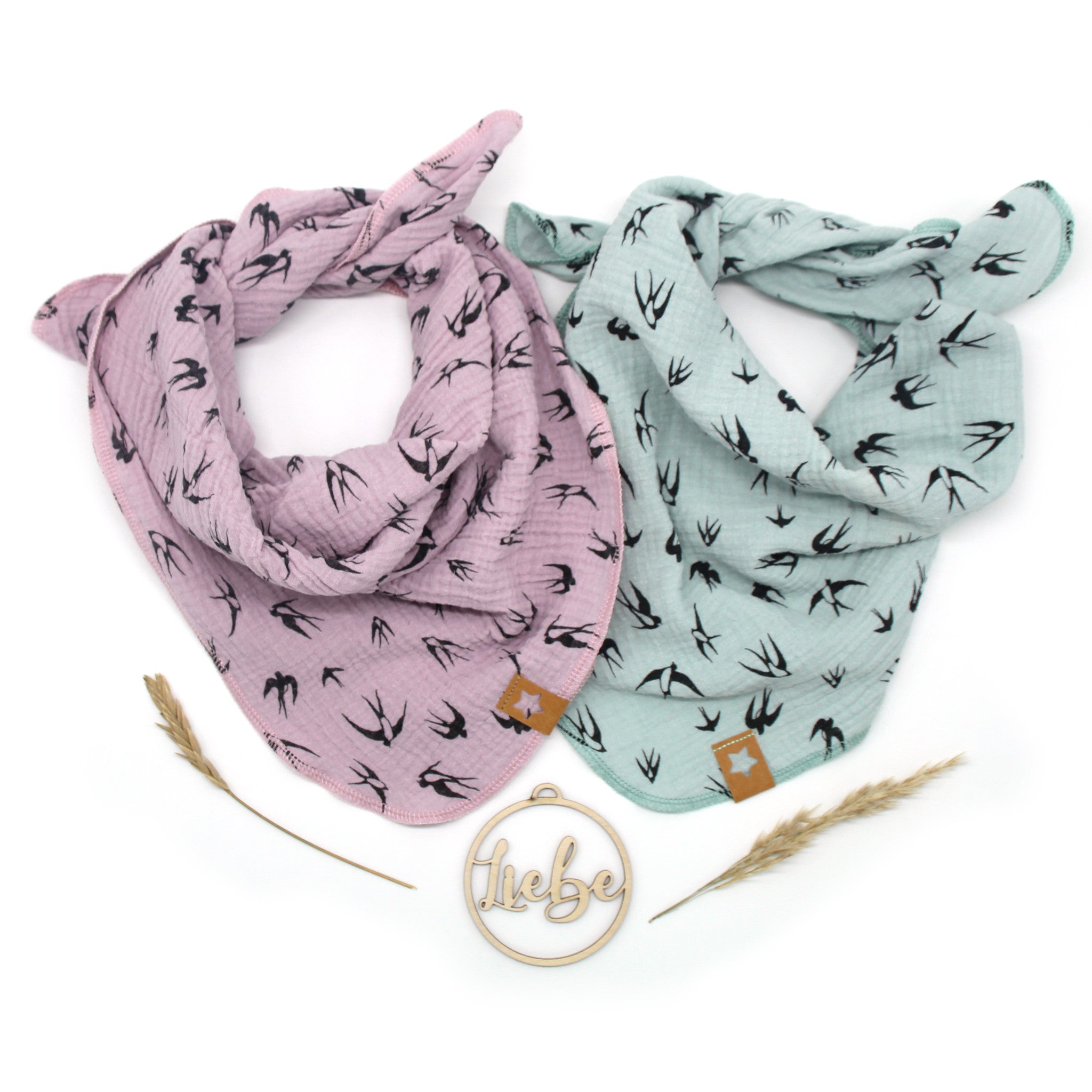 Musselintuch für Kinder „Schwalben“